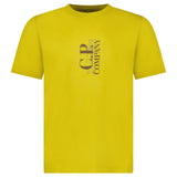 CP Company 30/1 Jersey Vertical Logo and British Sailor T-Shirt in Antique Moss Yellow - Boinclo - Outlet Sale Under Retail
