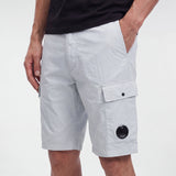 CP Company 50 Fili Lens Cargo Shorts in Blue Fox - Boinclo - Outlet Sale Under Retail