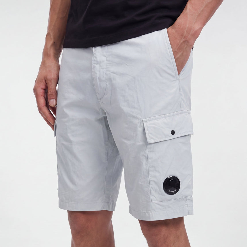 CP Company 50 Fili Lens Cargo Shorts in Blue Fox - Boinclo - Outlet Sale Under Retail