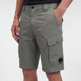CP Company 50 Fili Lens Cargo Shorts in Thyme - Boinclo - Outlet Sale Under Retail