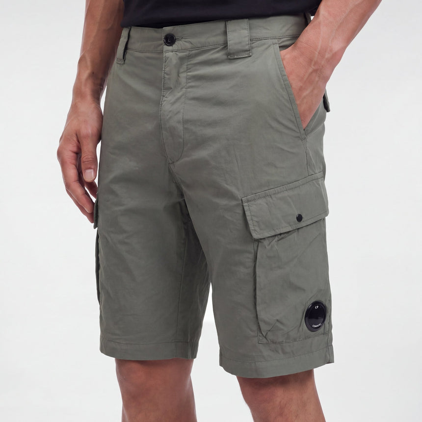 CP Company 50 Fili Lens Cargo Shorts in Thyme - Boinclo - Outlet Sale Under Retail
