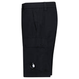 CP Company 50 Fili Stretch Loose Lens Cargo Shorts in Black - Boinclo - Outlet Sale Under Retail