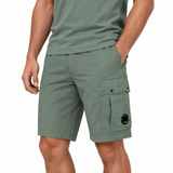 CP Company 50 Fili Stretch Loose Lens Cargo Shorts in Laurel Wreath Green - Boinclo - Outlet Sale Under Retail
