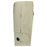 CP Company 50 Fili Stretch Loose Lens Cargo Shorts in Moss Beige - Boinclo - Outlet Sale Under Retail