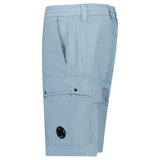 CP Company 50 Fili Stretch Loose Lens Cargo Shorts in Silver Blue - Boinclo - Outlet Sale Under Retail
