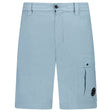 CP Company 50 Fili Stretch Loose Lens Cargo Shorts in Silver Blue - Boinclo - Outlet Sale Under Retail