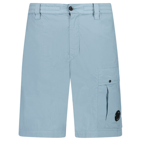 CP Company 50 Fili Stretch Loose Lens Cargo Shorts in Silver Blue - Boinclo - Outlet Sale Under Retail
