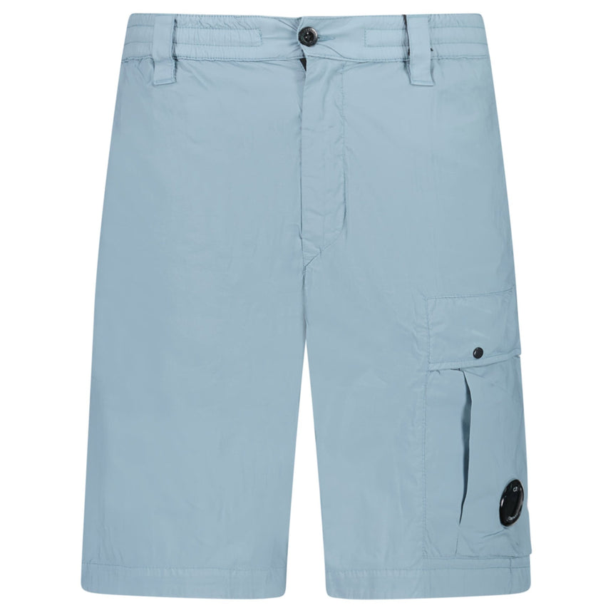 CP Company 50 Fili Stretch Loose Lens Cargo Shorts in Silver Blue - Boinclo - Outlet Sale Under Retail