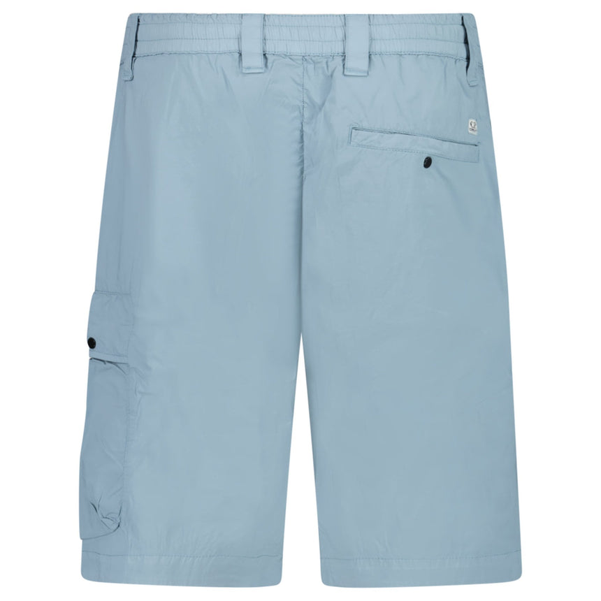 CP Company 50 Fili Stretch Loose Lens Cargo Shorts in Silver Blue - Boinclo - Outlet Sale Under Retail