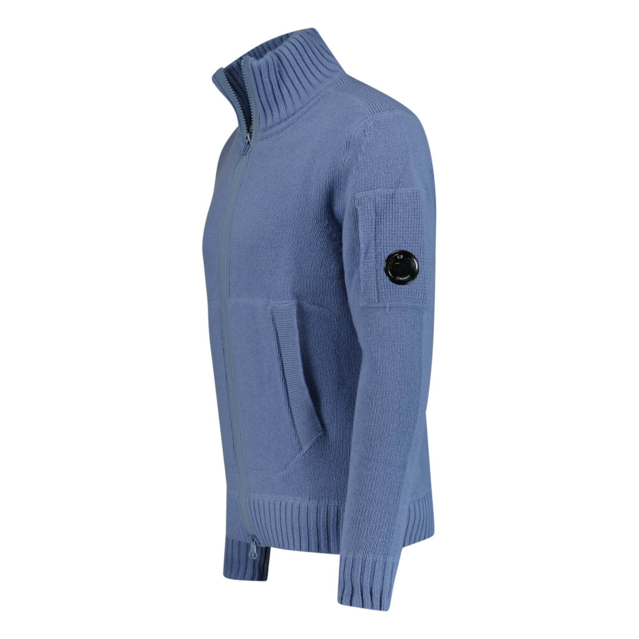 CP Company Arm Lens Wool Knit Jumper Blue Outlet Sale Always Under Retail Boinclo