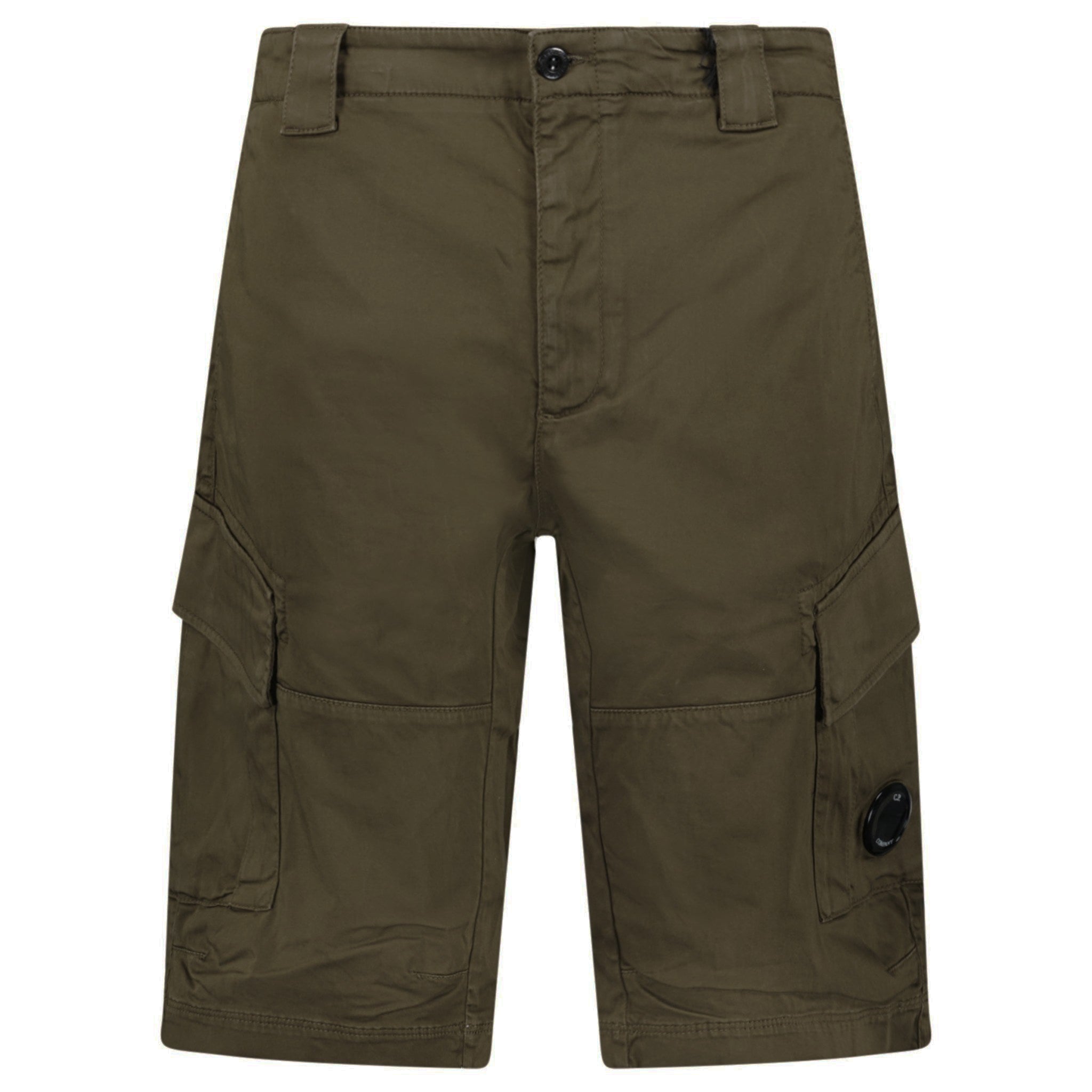 Color variation of CP Company Bermuda Cargo Lens Shorts Ivy Green