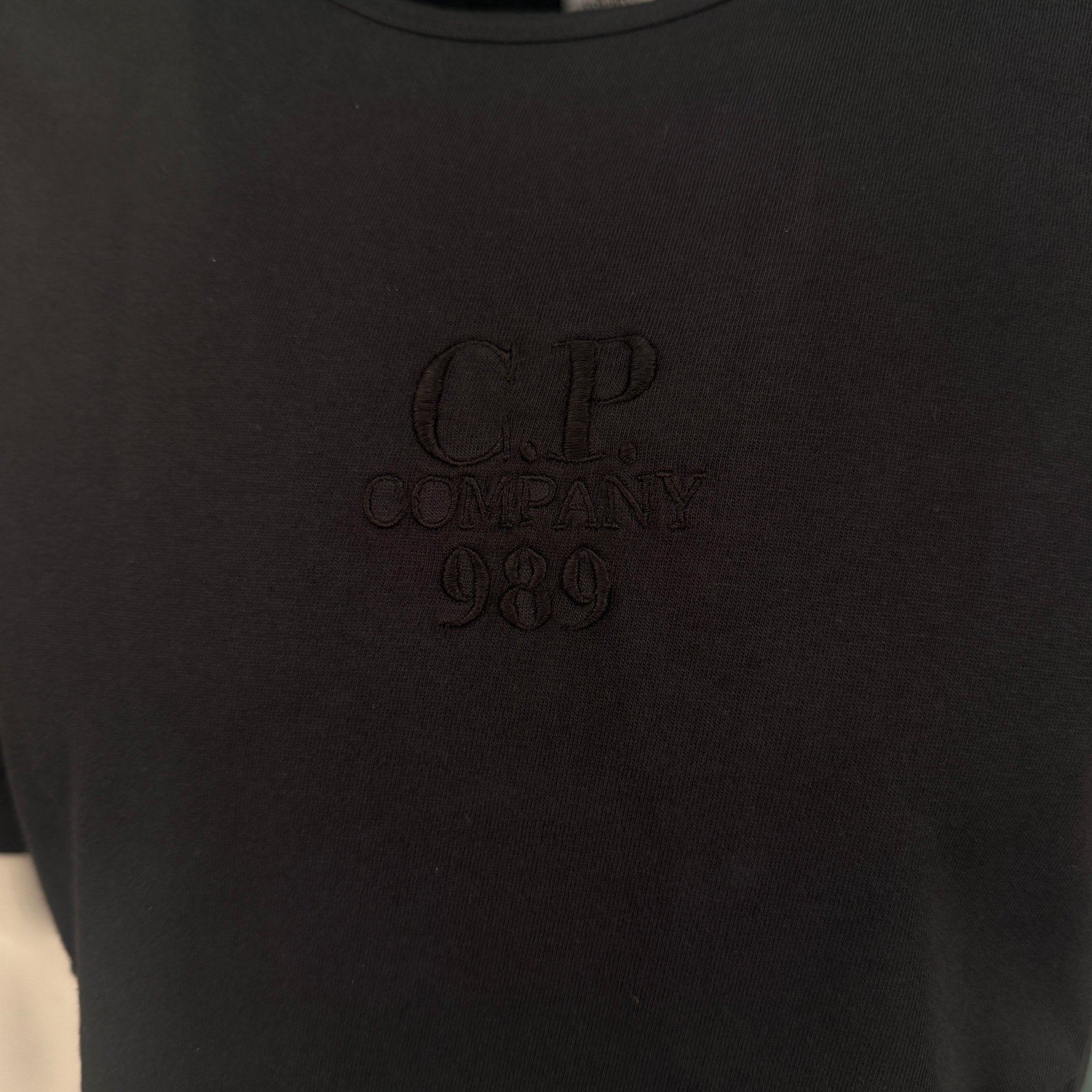 CP Company Black 20/1 Jersey Boxy Logo T-Shirt - Outlet Sale