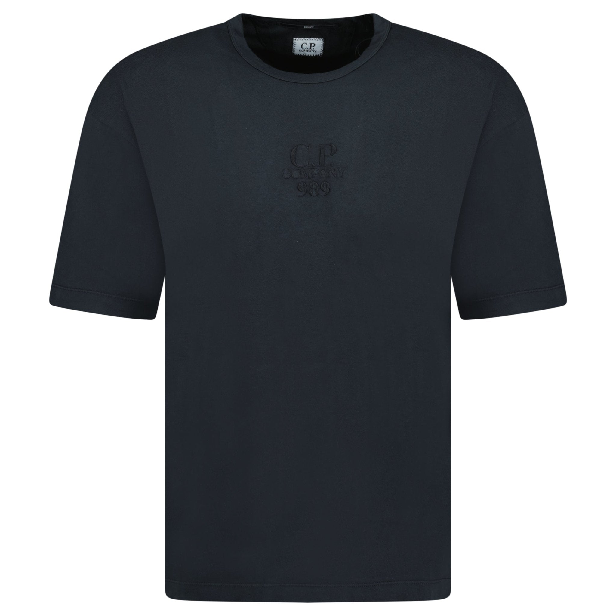 CP Company Black 20/1 Jersey Boxy Logo T-Shirt - Outlet Sale