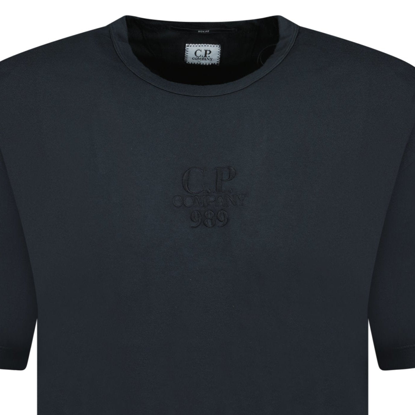 CP Company Black 20/1 Jersey Boxy Logo T-Shirt - Outlet Sale
