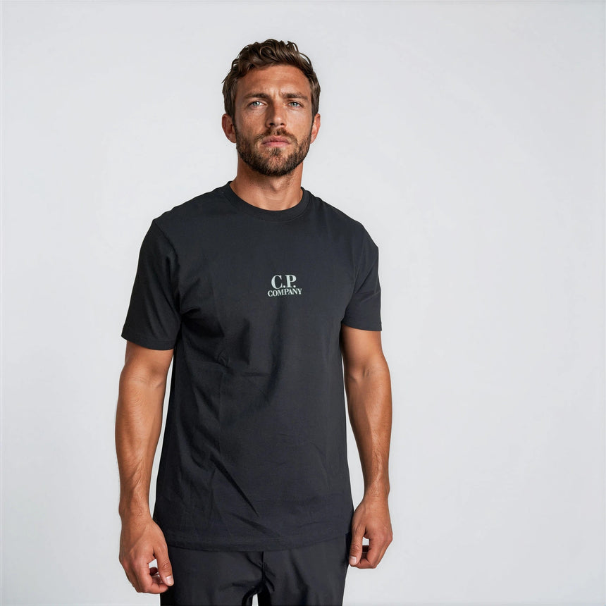 CP Company British Sailor Logo 30/1 T-Shirt in Black - Boinclo - Outlet Sale Under Retail
