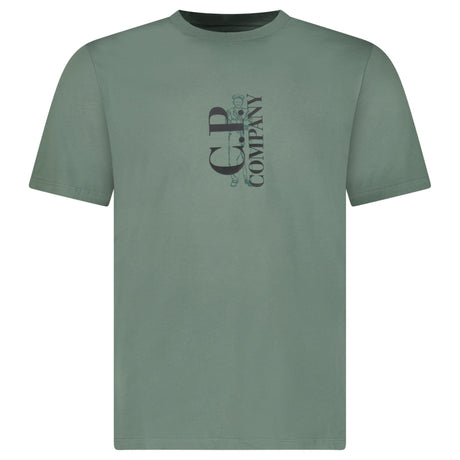 CP Company British Sailor Logo Print T-Shirt in Green - Boinclo - Outlet Sale Under Retail