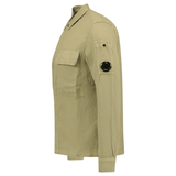 C.P. Company Broken Linen/Cotton Overshirt in Sage Green - Boinclo - Outlet Sale Under Retail
