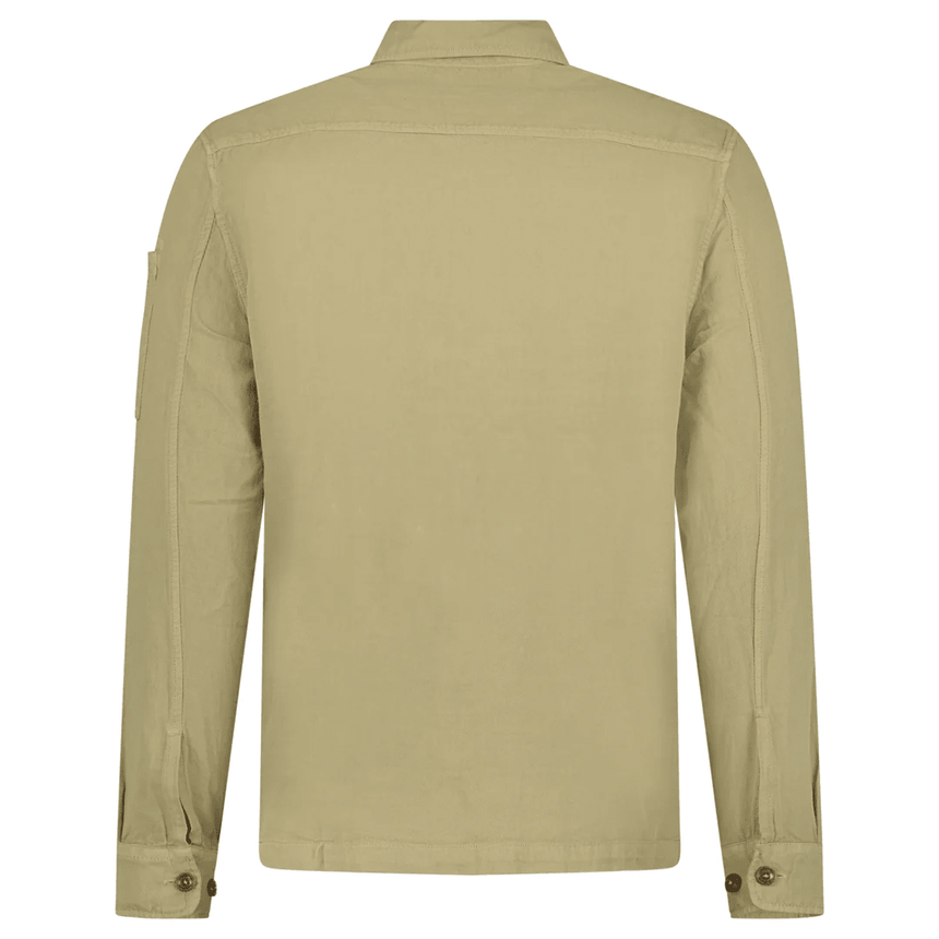 C.P. Company Broken Linen/Cotton Overshirt in Sage Green - Boinclo - Outlet Sale Under Retail