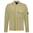 C.P. Company Broken Linen/Cotton Overshirt in Sage Green - Boinclo - Outlet Sale Under Retail