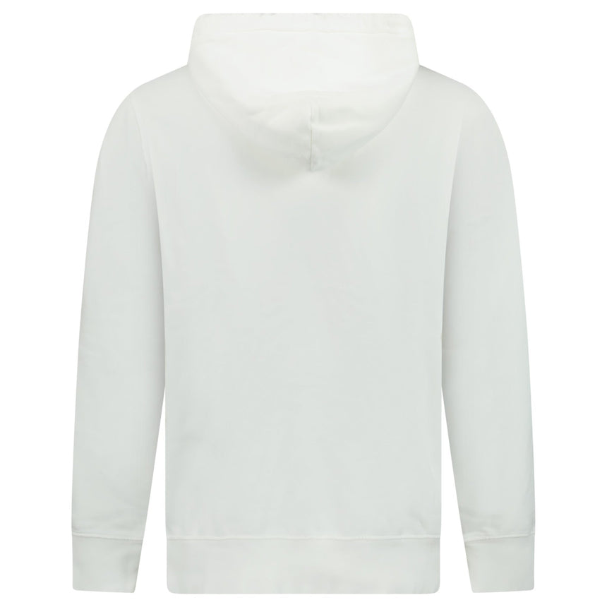 CP Company Brushed Emerised Diagonal Fleece Hoodie in White - Boinclo - Outlet Sale Under Retail
