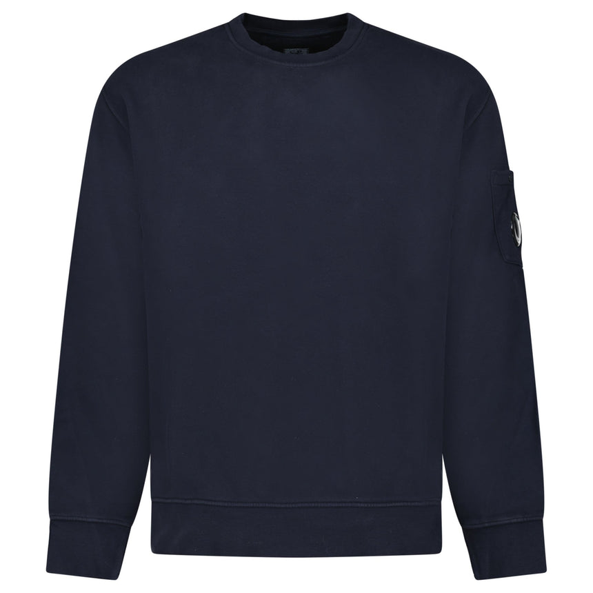 CP Company Brushed Emerized Arm Lens Diagonal Sweatshirt Navy - Boinclo - Outlet Sale Under Retail