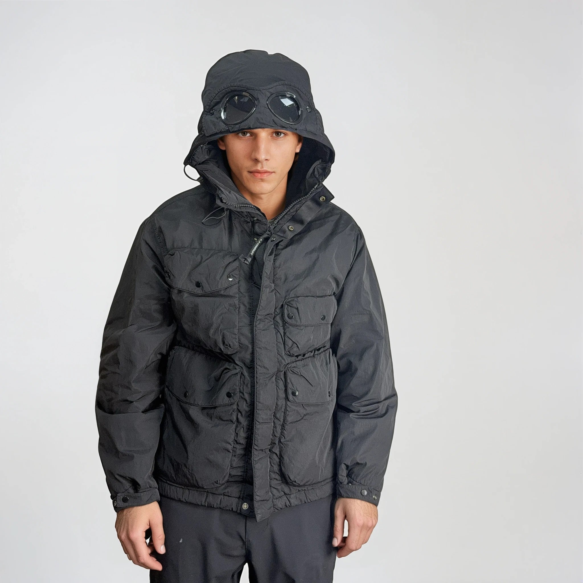 ジャケット・アウター C.P. Company Chrome-R Utility 50 CP Company Chrome-R Padded Goggle Jacket in Black - Outlet Sale