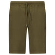 CP Company Cotton Diagonal Fleece Logo Bermudas in Ivy Green - Boinclo - Outlet Sale Under Retail