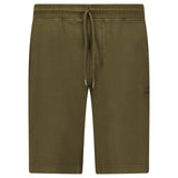 CP Company Cotton Diagonal Fleece Logo Bermudas in Ivy Green - Boinclo - Outlet Sale Under Retail