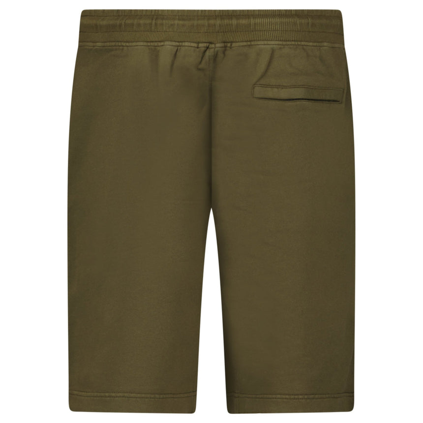 CP Company Cotton Diagonal Fleece Logo Bermudas in Ivy Green - Boinclo - Outlet Sale Under Retail