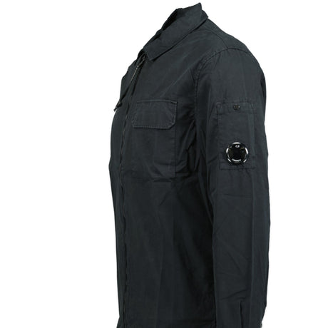 CP Company Lens Zip-Up Overshirt Black