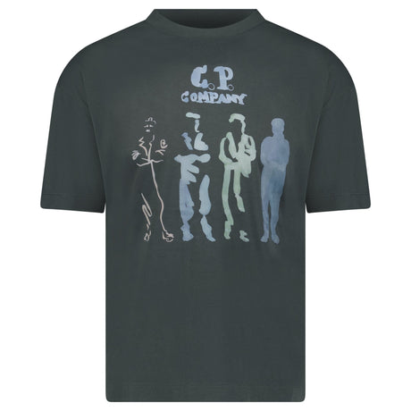 CP Company 30/1 Logo T-Shirt Dark Shadow - Boinclo - Outlet Sale Under Retail