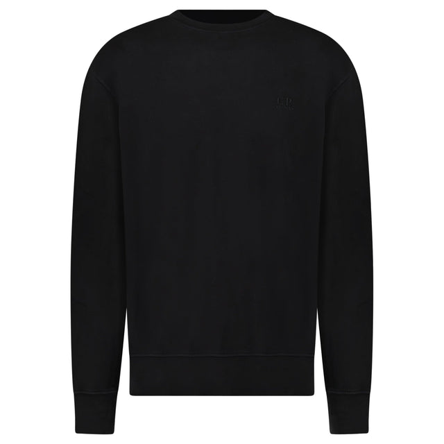 CP Company Brushed and Emerized Diagonal Fleece Crewneck Sweatshirt Black - Boinclo - Outlet Sale Under Retail