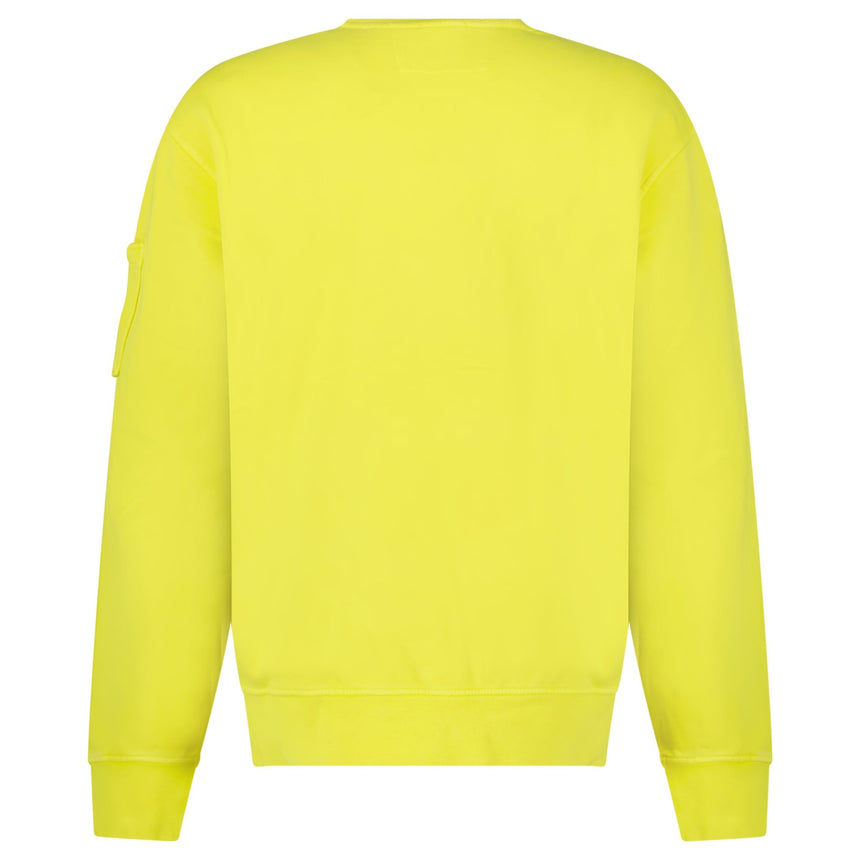 CP Company Brushed and Emerized Diagonal Fleece Crewneck Sweatshirt in Green Sheen - Boinclo - Outlet Sale Under Retail