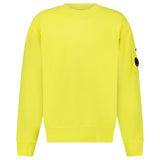 CP Company Brushed and Emerized Diagonal Fleece Crewneck Sweatshirt in Green Sheen - Boinclo - Outlet Sale Under Retail