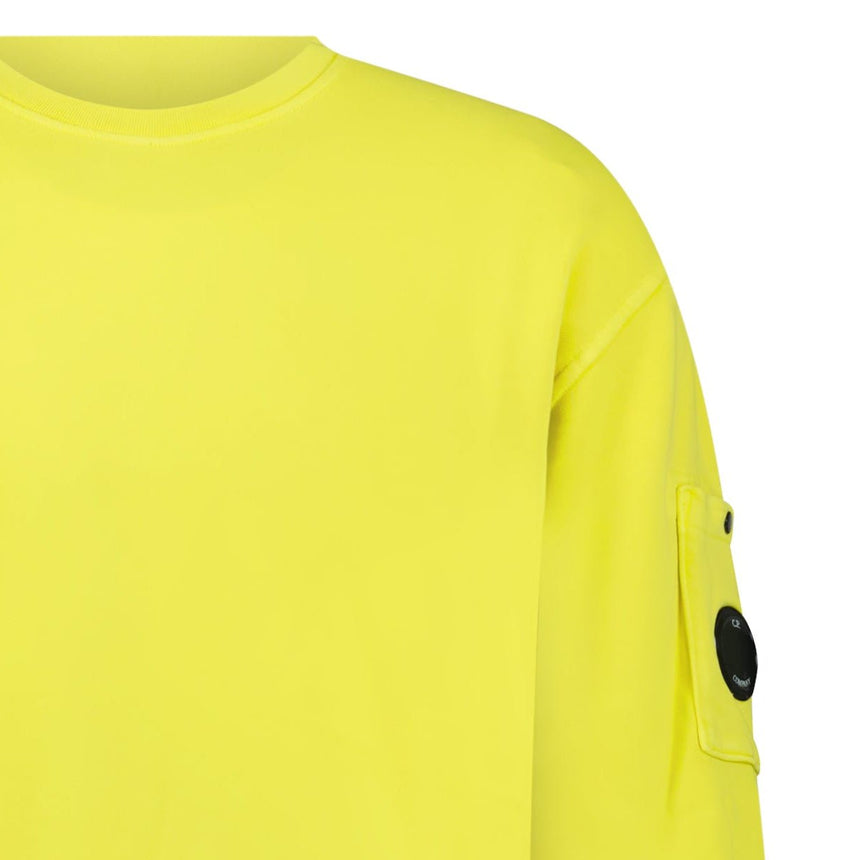 CP Company Brushed and Emerized Diagonal Fleece Crewneck Sweatshirt in Green Sheen - Boinclo - Outlet Sale Under Retail