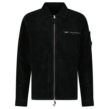 C.P. Company Corduroy Lens Zipped Overshirt in Black - Boinclo - Outlet Sale Under Retail