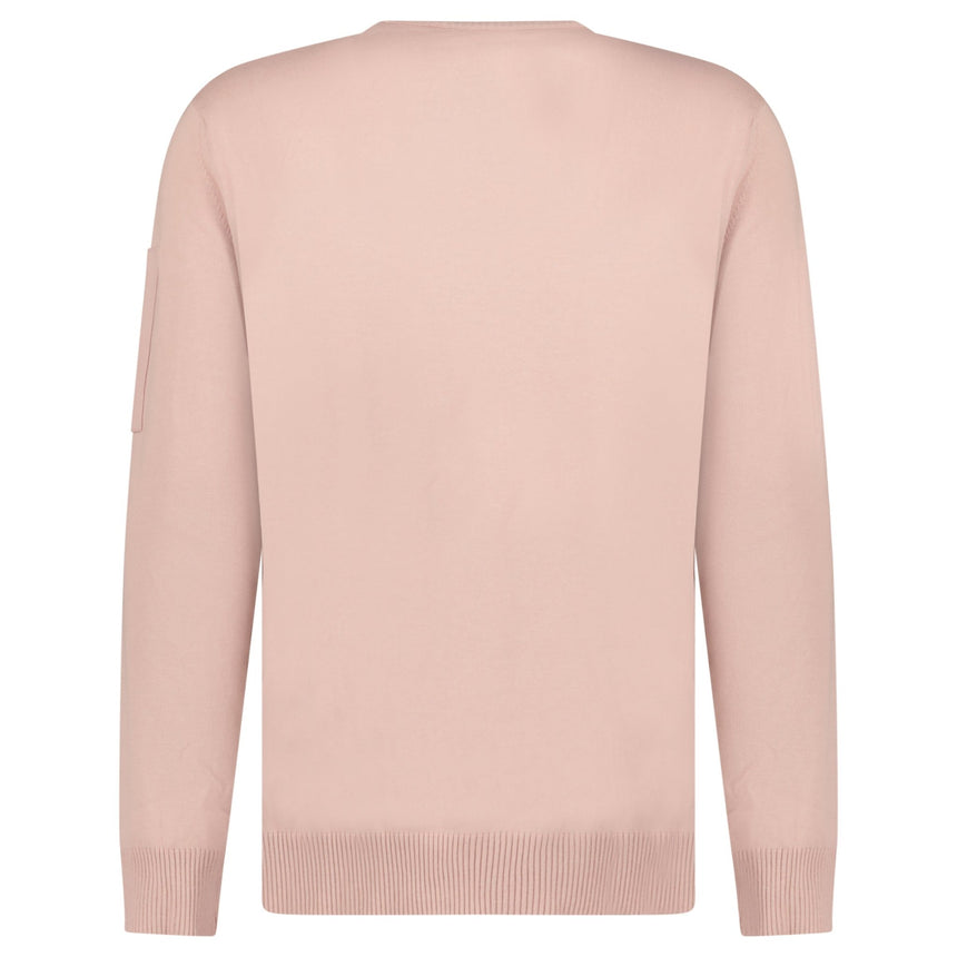 CP Company Cotton Crepe Crewneck Lens Knit in Misty Rose - Boinclo - Outlet Sale Under Retail