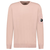 CP Company Cotton Crepe Crewneck Lens Knit in Misty Rose - Boinclo - Outlet Sale Under Retail
