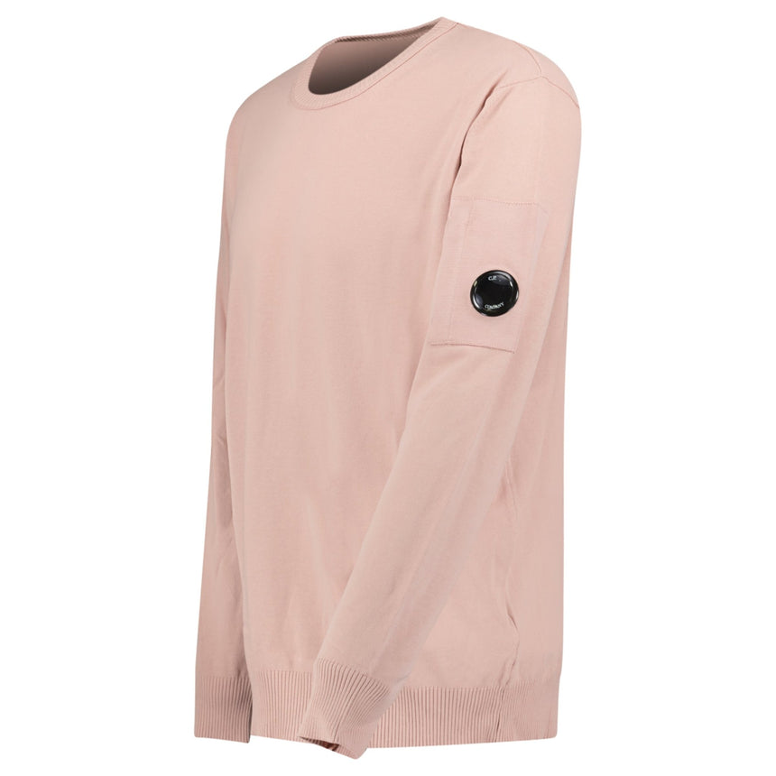 CP Company Cotton Crepe Crewneck Lens Knit in Misty Rose - Boinclo - Outlet Sale Under Retail