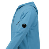 CP Company Diagonal Raised Fleece Hooded Lens Sweatshirt in Aegean Blue - Boinclo - Outlet Sale Under Retail