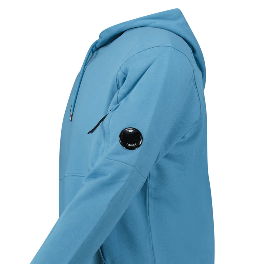 CP Company Diagonal Raised Fleece Hooded Lens Sweatshirt in Aegean Blue - Boinclo - Outlet Sale Under Retail