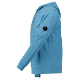 CP Company Diagonal Raised Fleece Hooded Lens Sweatshirt in Aegean Blue - Boinclo - Outlet Sale Under Retail
