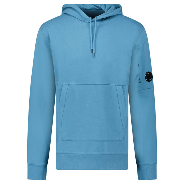 CP Company Diagonal Raised Fleece Hooded Lens Sweatshirt in Aegean Blue - Boinclo - Outlet Sale Under Retail