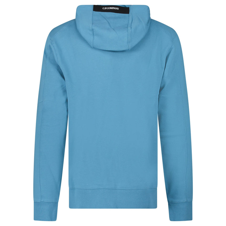 CP Company Diagonal Raised Fleece Hooded Lens Sweatshirt in Aegean Blue - Boinclo - Outlet Sale Under Retail