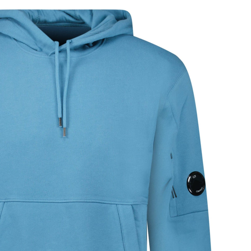 CP Company Diagonal Raised Fleece Hooded Lens Sweatshirt in Aegean Blue - Boinclo - Outlet Sale Under Retail