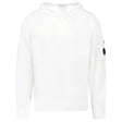 CP Company Diagonal Raised Fleece Lens Hooded Sweatshirt in White - Boinclo - Outlet Sale Under Retail
