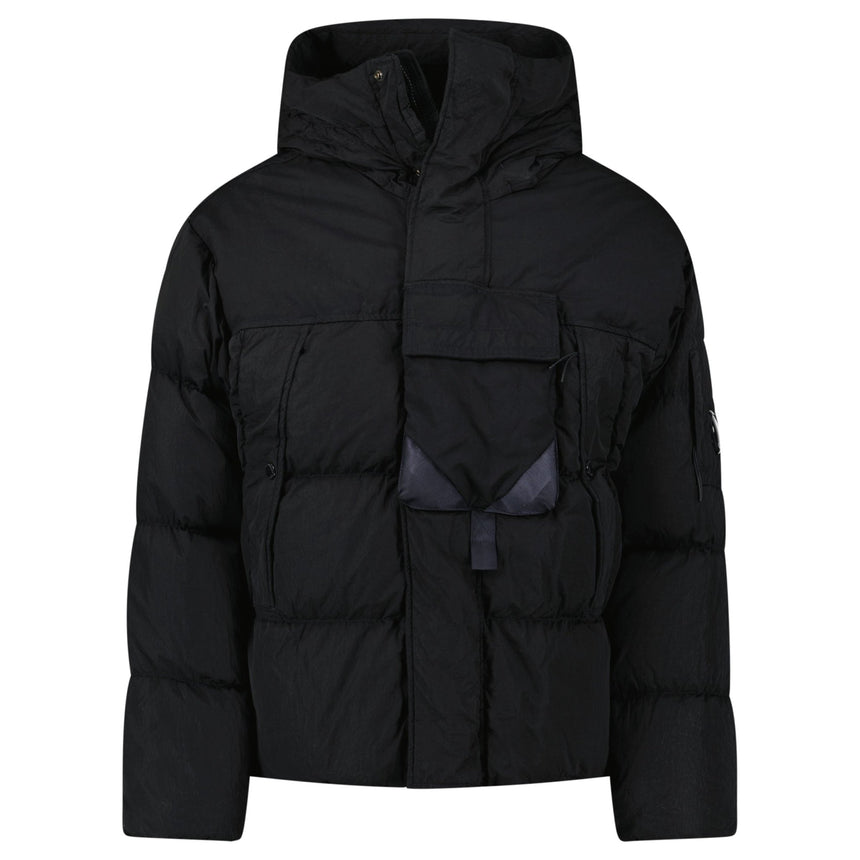 CP Company Eco - Chrome R Mixed Hooded Down Jacket in Black - Boinclo - Outlet Sale Under Retail
