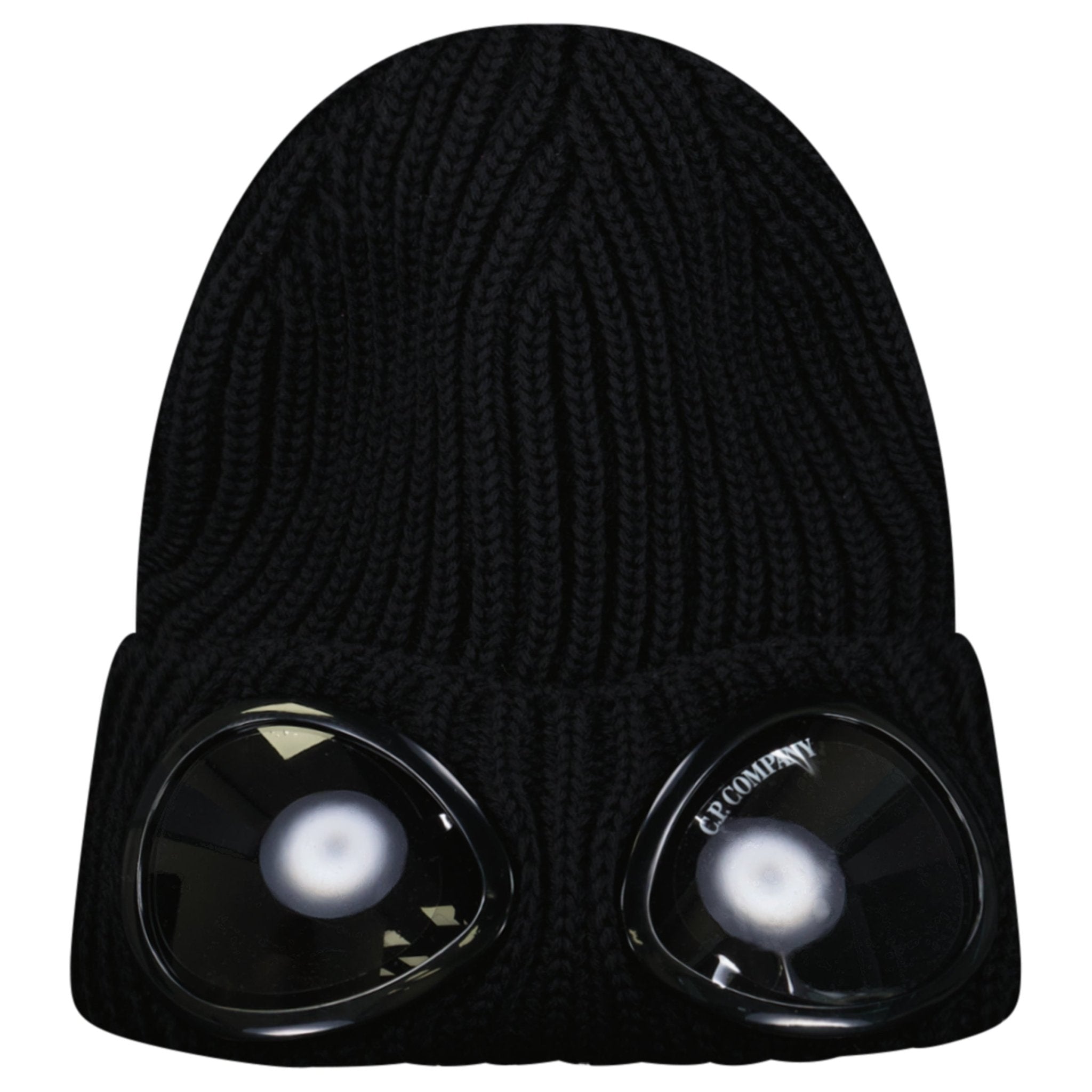 Color variation of CP Company Extrafine Merino Wool Goggle Beanie in Black