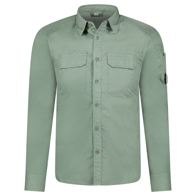 CP Company 'Gabardine' Cotton Overshirt Green - Boinclo - Outlet Sale Under Retail