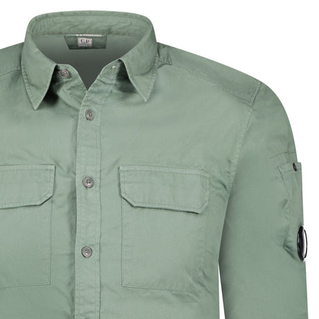 CP Company 'Gabardine' Cotton Overshirt Green - Boinclo - Outlet Sale Under Retail